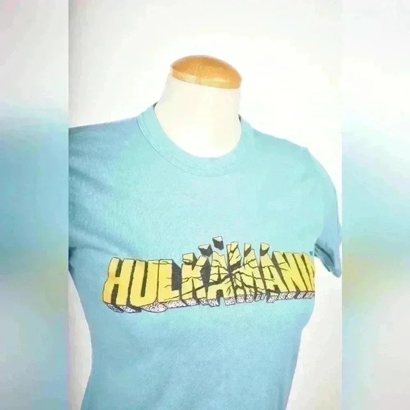 Vintage 1988 HULK HOGAN Blue Turquoise Hulkamania WWF T-Shirt Youth Large Canada - Picture 3 of 7
